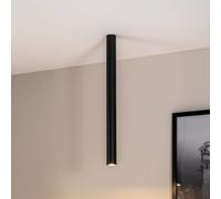 EMIBIG LIGHTING Downlight Tecno 1XXL, acero, GU10, altura 80 cm, negro