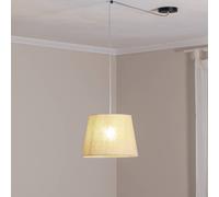 EMIBIG LIGHTING Lámpara colgante Ascot, beige, Ø 38 cm, tela, descentralizada
