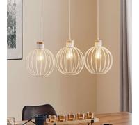 EMIBIG LIGHTING Lámpara colgante Barbado, 3 luces, en blanco True