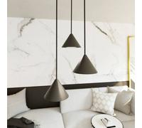 EMIBIG LIGHTING Lámpara colgante Elit, 3 luces, Ø 20 cm, negro, metal, GX53