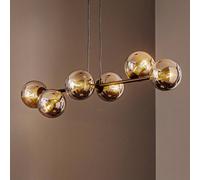 EMIBIG LIGHTING Lámpara colgante Glassy, 6 luces, negro, grafito, cristal, 110 cm