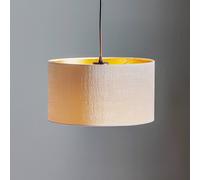 EMIBIG LIGHTING Lámpara colgante Jari con pantalla de tela, 1 luz, blanco-dorado