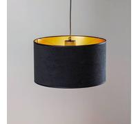 EMIBIG LIGHTING Lámpara colgante Jari con pantalla de tela, 1 luz, negro y dorado