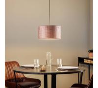 EMIBIG LIGHTING Lámpara colgante Jari con pantalla de tela 1 luz, oro rosa