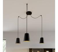 EMIBIG LIGHTING Lámpara colgante Link en negro, 3 luces