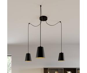 EMIBIG LIGHTING Lámpara colgante Link en negro, 3 luces