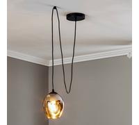EMIBIG LIGHTING Lámpara colgante Starla descentrada 1 luz, cristal grafito