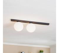 EMIBIG LIGHTING Lámpara de techo Fit, negro/ópalo, 2 luces