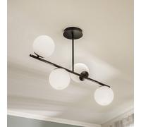 EMIBIG LIGHTING Lámpara de techo Kabo, 1 brazo, negro, 4 luces