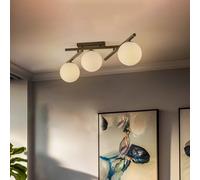 EMIBIG LIGHTING Lámpara de techo Smart, negro/ópalo, 3 luces