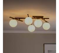 EMIBIG LIGHTING Lámpara de techo Smart, negro/ópalo, 5 luces