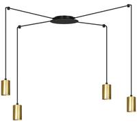 Emibig Traker lámpara colgante 4x8 W negro-oro 526/4