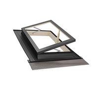 Emica - Claraboya abertura Libro de Aluminio | Vidrio Aislante 4-9-4 | Madera de abeto | Ideal para salida de tejado | Ventanas para Tejados (45x55 Base x Alto)