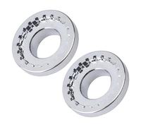 Emiif 2 tuercas exteriores de anillo de bloqueo para bicicleta eléctrica Bafang M400/M200, tuerca de manivela de rueda de cadena, acero, plateado