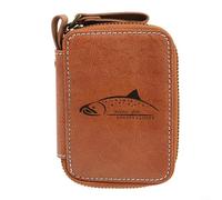 Emiif Bolsa de almacenamiento de cebo de pesca de poliuretano EVA impermeable, organizador de doble cara con cordón de partición para pesca con mosca, color marrón, como lo muestra la imagen, Style B
