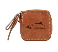 Emiif Bolsa de almacenamiento de cebo de pesca de poliuretano EVA impermeable, organizador de doble cara con cordón de partición para pesca con mosca, color marrón, como lo muestra la imagen, Style B