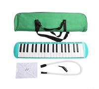 Emiif Instrumento musical de melódica de 37 teclas, juego de instrumentos estilo piano melódica con funda de transporte, boquillas largas y cortas para entrenamiento de educación musical (verde)