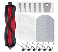 Emiif Kit de aspiradora para Roborock para Q7 M5+, para Q7 TF+, para aspiradora Q7 L5+, 1 cepillo principal+8 paños de fregona+6 filtros+8 bolsas de polvo+6 cepillos laterales
