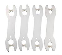 Emiif Llave de cono de cubo de bicicleta, llave de doble extremo de acero inoxidable, herramienta de mantenimiento de bicicleta de 13-20 mm para montaje de cubos de rueda (juego de 4 piezas)