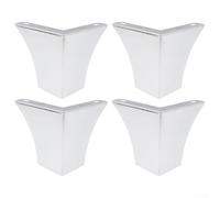 Emiif Patas de metal para gabinete, 4 patas triangulares de sofá con almohadillas de goma para un soporte estable de muebles (plateado)