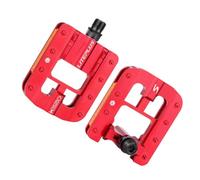 Emiif Pedales de bicicleta plegables de aleación de aluminio CNC, antideslizantes, con reflectores, rosca de 14 mm, para bicicletas de carretera y montaña, color negro