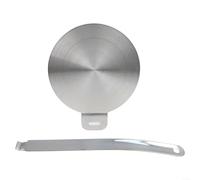 Emiif Placa difusora de calor de acero inoxidable, placa difusora de calor de inducción placa de control de temperatura para una distribución uniforme del calor (13 cm)