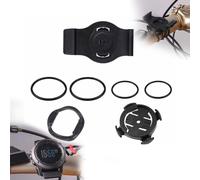 Emiif Soporte de reloj de bicicleta para Garmin Fenix 3/5X/6X/7X, soporte para manillar con bandas de goma, compatible con barras de 20 mm/22 mm/26 mm, color negro