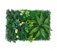 Emiif Valla de hiedra artificial, paneles de pared de plantas artificiales de 40 x 60 cm, valla de privacidad para jardín, césped artificial para sala de estar al aire libre y decoración de espacios