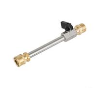 Emiif Varita de extensión para lavadora a presión M2214, construcción de acero inoxidable con conexión roscada para uso con pistolas de espuma, cepillos y más