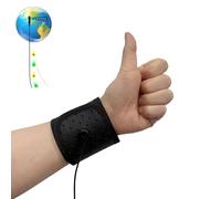 EMIKITS Correa de muñeca mejorada, pulsera de terapia negra que mejora el sueño, reduce el dolor y la inflamación, aumenta la energía a tierra, pulsera de 31.8 x 8.4 cm