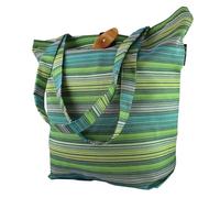 Emil Bolsa de tela con botón de madera y correa resistente - Bolso de mano de algodón certificado GOTS - Bolso de mano de tela resistente y lavable con bolsillos interiores - BIO-Spring