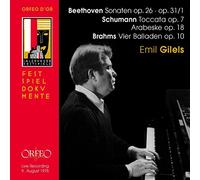 Emil Gilels joue Beethoven, Schumann et Brahms.