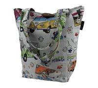 Emil Shopper - Bolso de tela con botón de madera y correa resistente - Bolso de algodón con forro interior certificado GOTS - Bolso de tela resistente y lavable con bolsillos interiores - Hippie