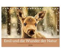 Emil und die Wunder der Natur (Tischkalender 2026 DIN A5 quer), CALVENDO Monatskalender: Ein Elchkind auf der Suche nach dem Glück