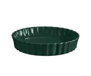 Emile Henry - Pastel alto, plato para tarta alto, cerámica, 24 cm, verde cedro