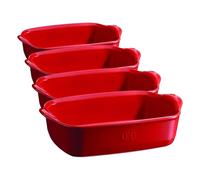 Emile Henry - Plato Individual de cerámica para Horno, cerámica, Grand Cru, 22 x 14 x 6 cm (Paquete de 4)