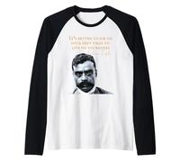 Emiliano Zapata Bandera Mexicana La Revolución Mexicana Camiseta Manga Raglan