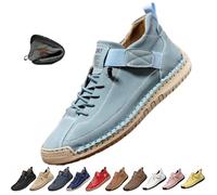 Emiline - Zapatos ortopédicos cómodos de cuero hechos a mano para mujer, zapatos cómodos y suaves e informales con soporte de arco para hombre, azul (lake blue), 43 EU