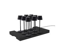 EMILY BLACK - Juego de 9 lámparas de mesa inalámbricas LED blancas cálidas regulable (25 cm, con bandeja de carga)