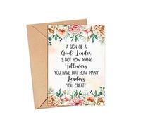 Emily gift Tarjeta para líder, regalos de líder, un signo de un buen líder no es cuántos seguidores tienes, despedida - cita de Mahatma Gandhi - Cita de liderazgo