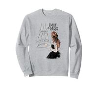 Emily in Paris Elegant Posing Front The Eiffel Tower Sketch Sudadera