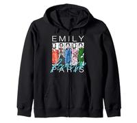 Emily in Paris Fashion Sketch Panel Portrait Sudadera con Capucha