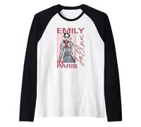 Emily in Paris Fashion Sketch with Script TV Show Camiseta Manga Raglan