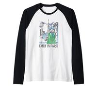 Emily in Paris Rainy Day In The Street Sketch Portrait Camiseta Manga Raglan