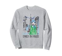 Emily in Paris Rainy Day In The Street Sketch Portrait Sudadera