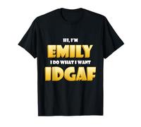 Emily Joke Idgaf Meme Funny Halloween Girl Costume For Emily Camiseta