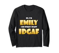 Emily Joke Idgaf Meme Funny Halloween Girl Costume For Emily Manga Larga