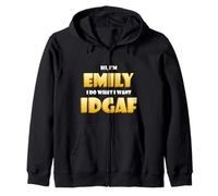 Emily Joke Idgaf Meme Funny Halloween Girl Costume For Emily Sudadera con Capucha