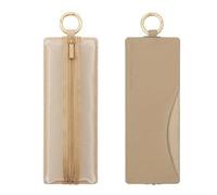 EMILY Mesh Federmäppchen (Beige) Flat Pen Case | by KING JIM: mit Karabiner und Kartenfach