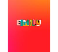 EMILY: name notebook: personalized creative journal with fun graphic design, 110 lined pages, soft matte cover